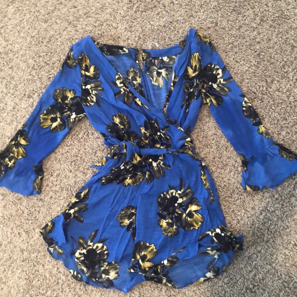 Free People floral wrap Romper